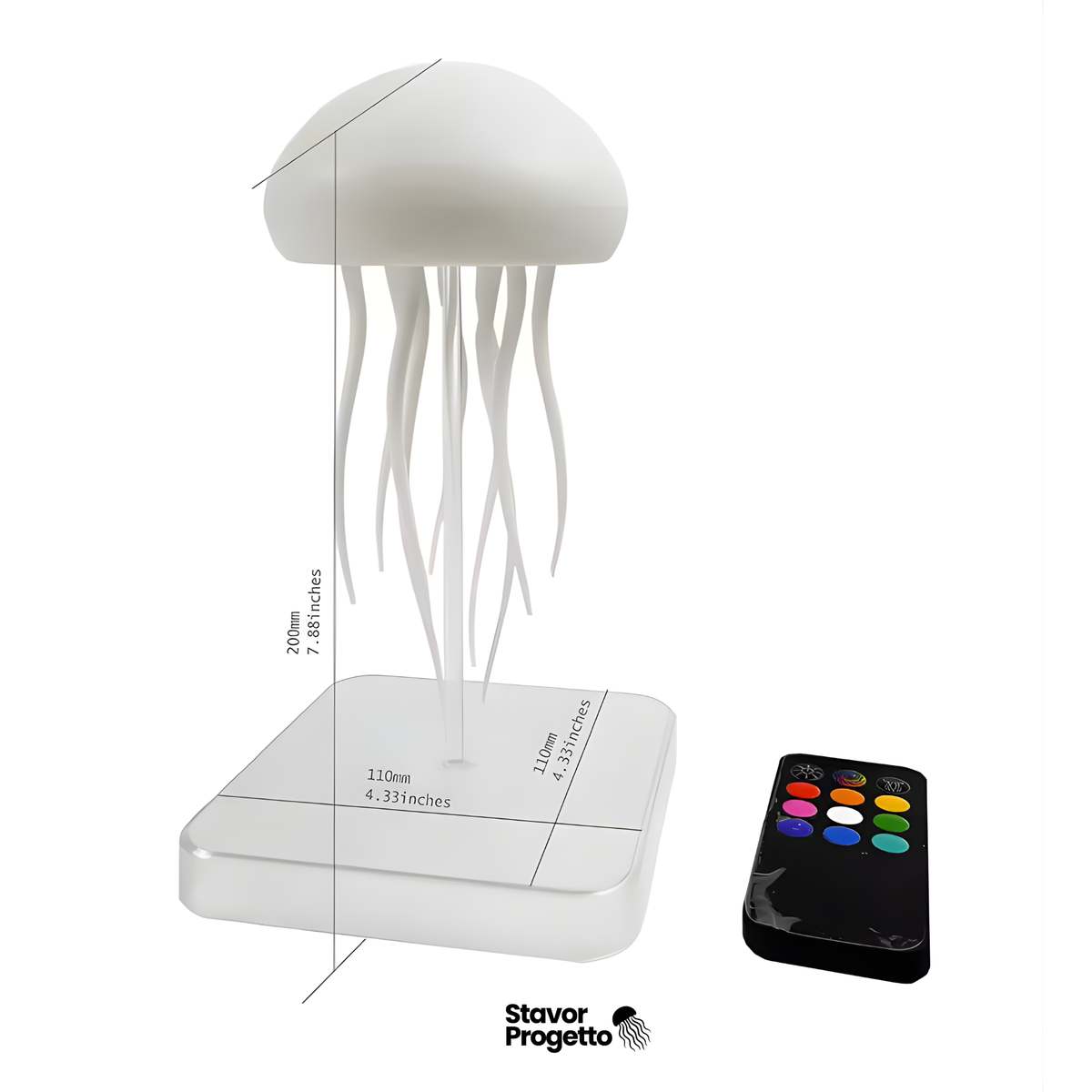 Stavor Progetto Jellyfish Mood Light – RGB LED Night Lamp with Remote Control